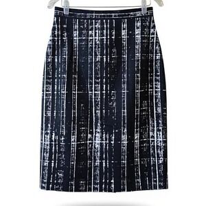 Banana Republic Black White Abstract Pencil Skirt Women's‎ Size 4